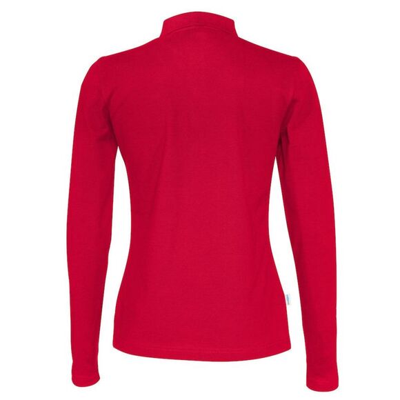Cottover Womens/Ladies Pique Long-Sleeved Polo Shirt / Red - Picture 2 of 4